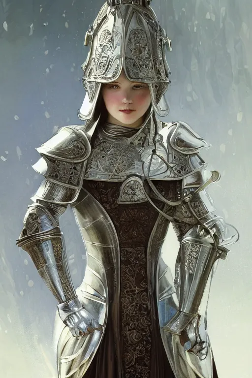 Prompt: beautiful and victorian and holy and divine and elite young medieval female white armor knight portrait +shinny eyes+front face with light flowing hair, ultradetail face, art and illustration by tian zi and craig mullins and WLOP and alphonse mucha, fantasy, intricate complexity, human structure, human anatomy, fantasy character concept, watermark, blurry, hyperrealism 8k