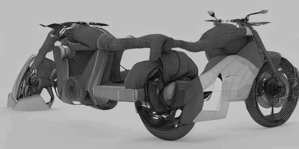 Image similar to a futuristic cyberpunk motorbike, 3D Showcase, Trending on ArtStation