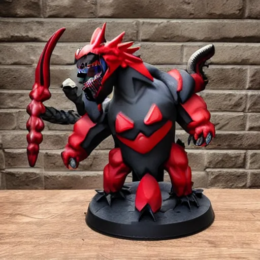 Image similar to groudon as a warhammer tabletop figurine t