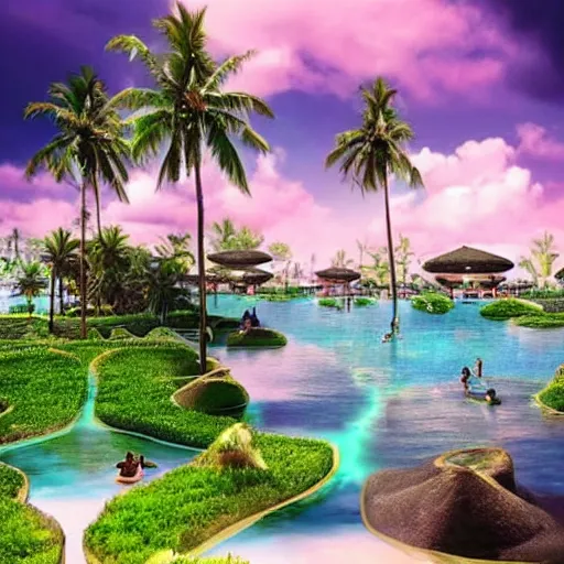 Image similar to futuristic bali island in the year 2 0 5 0, perfect faces