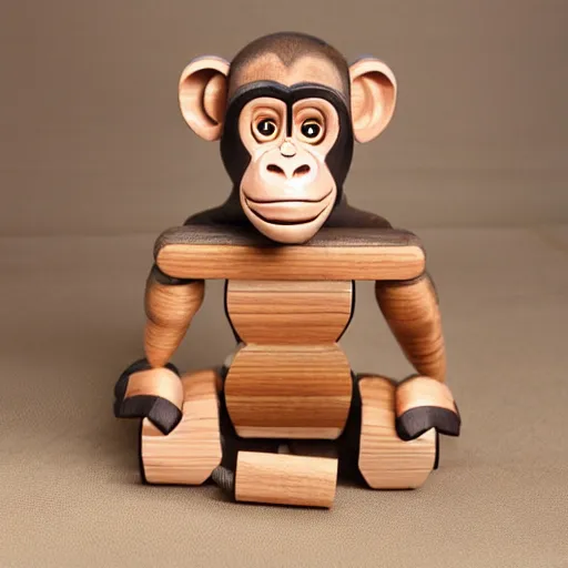 Image similar to mechanical wooden toy chimpanzee