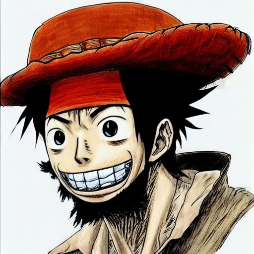 Image similar to [ luffy mustache ] ( by kim jung gi ) ( by george morikawa ) ( by kentaro miura ) ( by eiichiro oda )