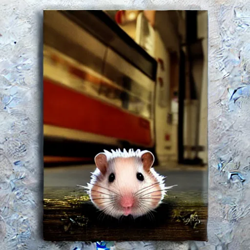 Image similar to homeless hamster, sad, movie poster, cinematic