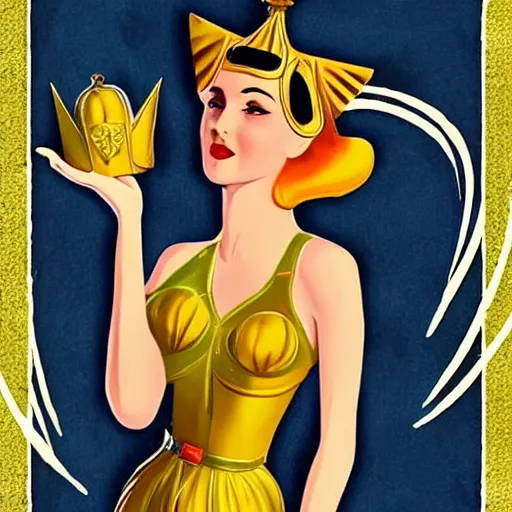 Image similar to elf princess in art deco style