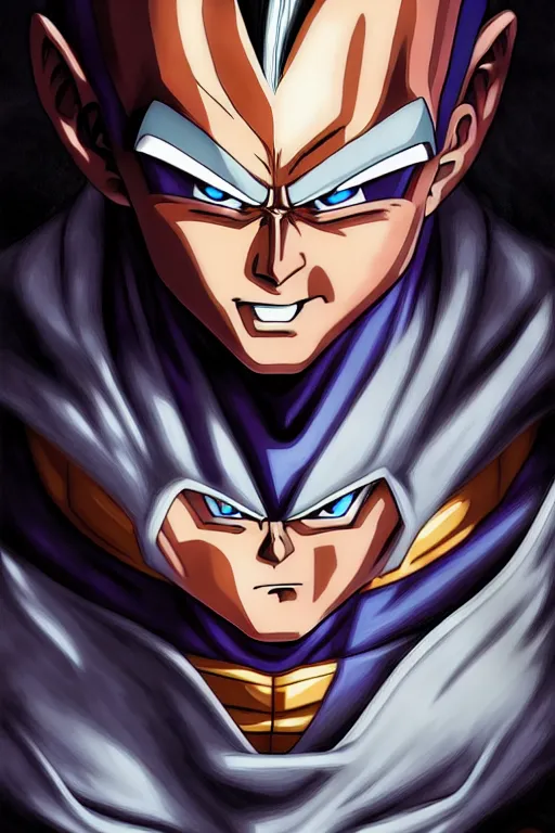 Prompt: vegeta from dragon ball z fighting with batman, realistic portrait, symmetrical, highly detailed, digital painting, artstation, concept art, smooth, sharp focus, illustration, cinematic lighting, art by artgerm and greg rutkowski and alphonse mucha