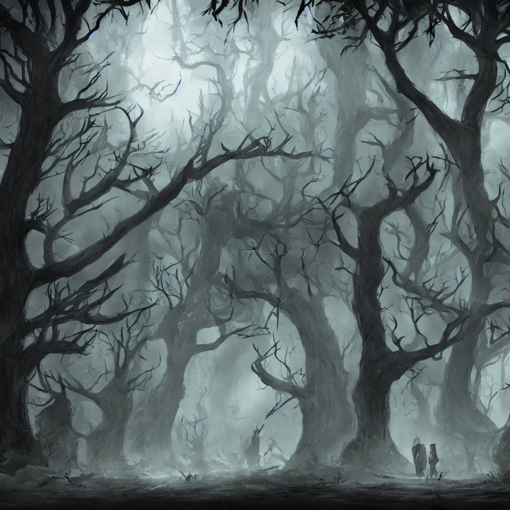 Prompt: Darkwood concept art