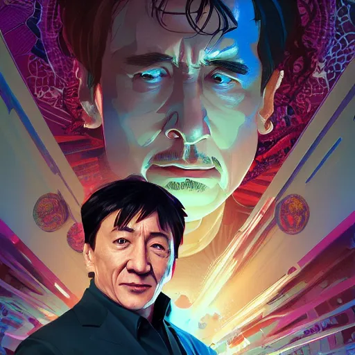 Prompt: Jackie Chan as Tony Stark, ambient lighting, 4k, alphonse mucha, lois van baarle, ilya kuvshinov, rossdraws, artstation