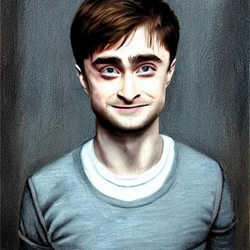 Image similar to a detailed portrait of daniel radcliffe as harry potter