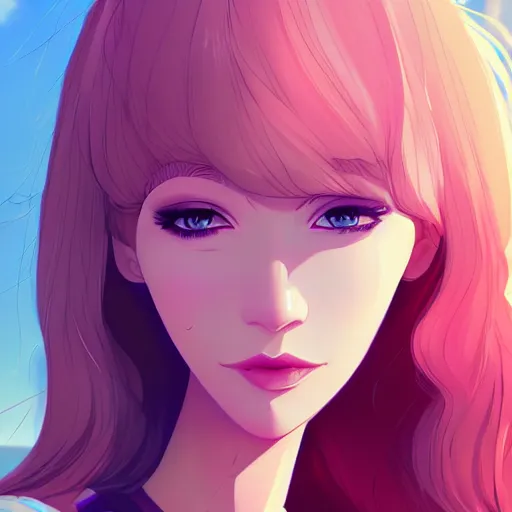 Image similar to a beautiful woman in 1980\'s fashion, mall background, 4k, anime key visual, lois van baarle, ilya kuvshinov, rossdraws, artstation