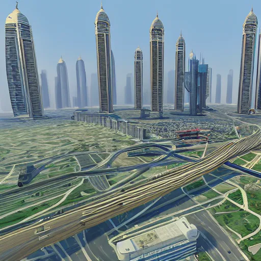 Image similar to gta : dubai, by chaka khan