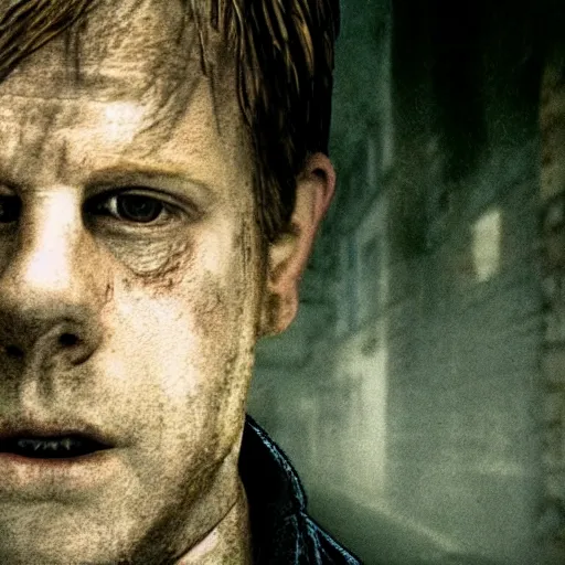 Image similar to close up photo of toby flenderson in silent hill streets, highly detailed, 4 k