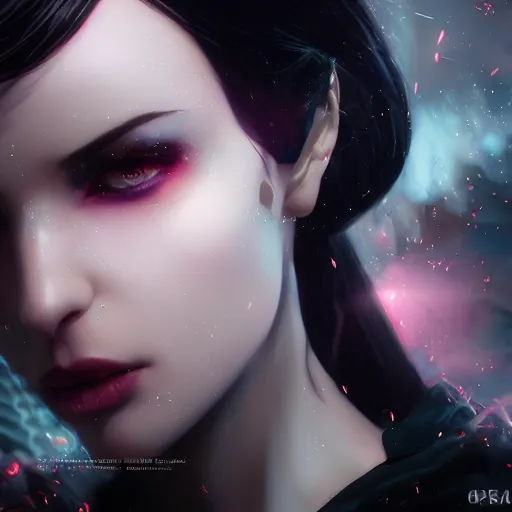 Prompt: liliana vess. insanely detailed. by wlop, ilya kuvshinov, krenz cushart, greg rutkowski, pixiv. octane, maya, houdini, vfx, pixar. close up cinematic dramatic atmosphere, sharp focus, volumetric lighting