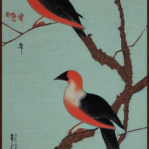 Prompt: birds by Itō Jakuchū