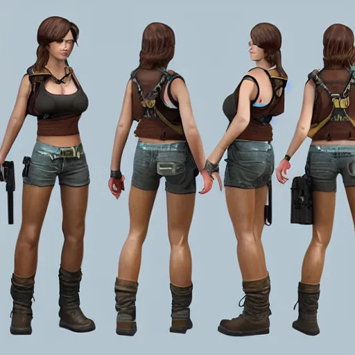 Prompt: High resolution Lara Craft 3D Model, realistic, ultra details