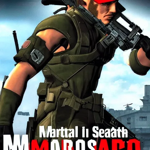 Prompt: mario in metal gear solid