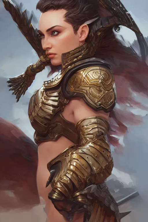 Image similar to amazon valkyrie athena, d & d, fantasy, portrait, highly detailed, headshot, digital painting, trending on artstation, concept art, sharp focus, illustration, art by artgerm and greg rutkowski and magali villeneuve