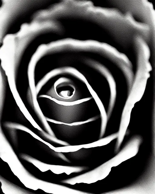 Image similar to black and white dreamy spiritual rose - fish - cyborg high quality portrait photo, microchip leaves, artificial intelligence, cinematic, rim light, photo - realistic, elegant, high detail, 8 k, masterpiece, high fashion