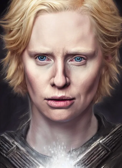 Image similar to donald trump as brienne of tarth, digital painting, extremely detailed, 4 k, intricate, brush strokes, mark arian, artgerm, bastien lecouffe - deharme