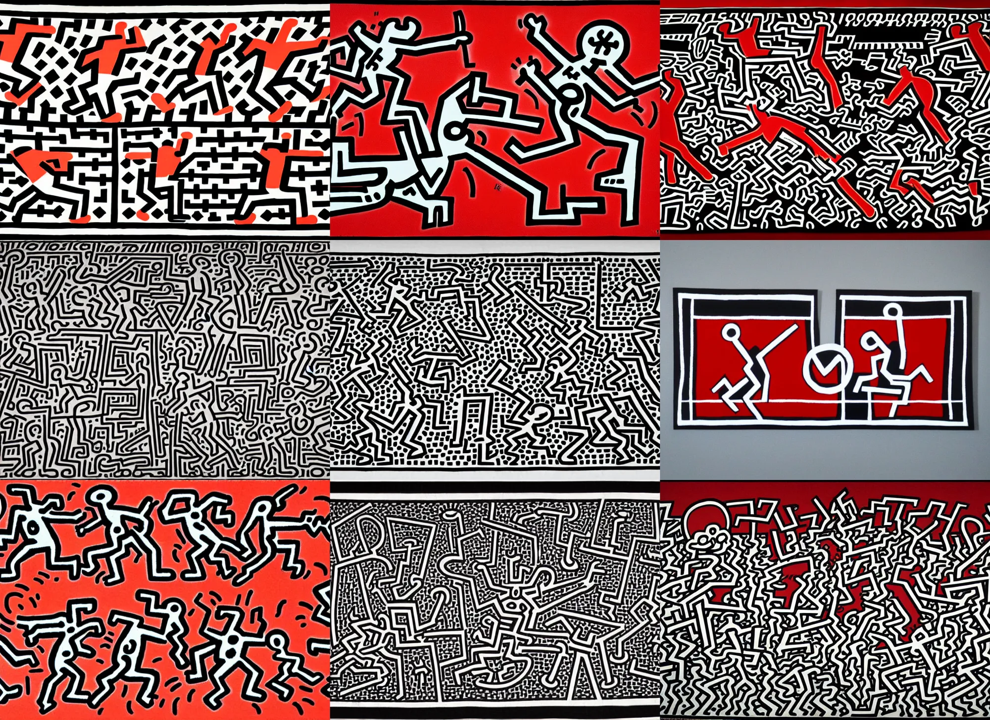 Prompt: portland trail blazers, by keith haring