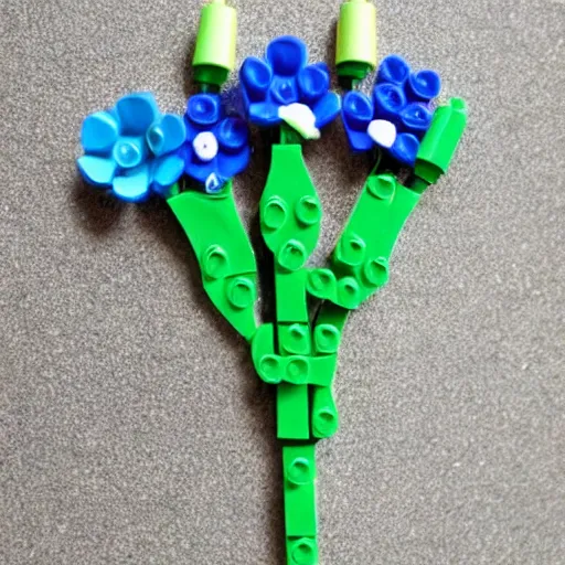 Prompt: flowers made out of lego