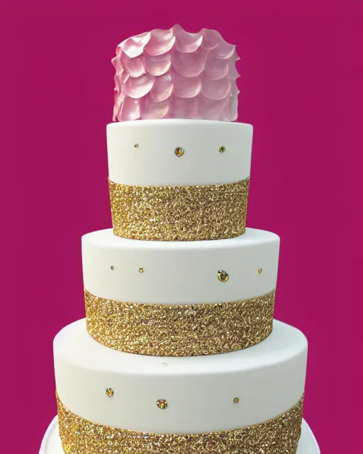 Image similar to elegant quartz raspberry wedding cake dripping fondant, stylized, sparkling, glitter, gilding, ornate, sylvain sarrailh, joongwon jeong