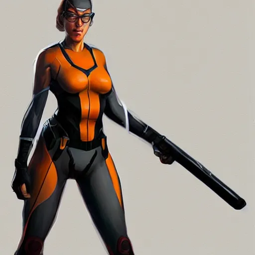 Image similar to gordon freeman as a woman, hd shot, concept art, artstation, by artgerm