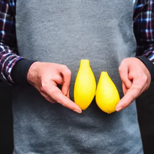 Prompt: man with beard holding a patty pan, photo