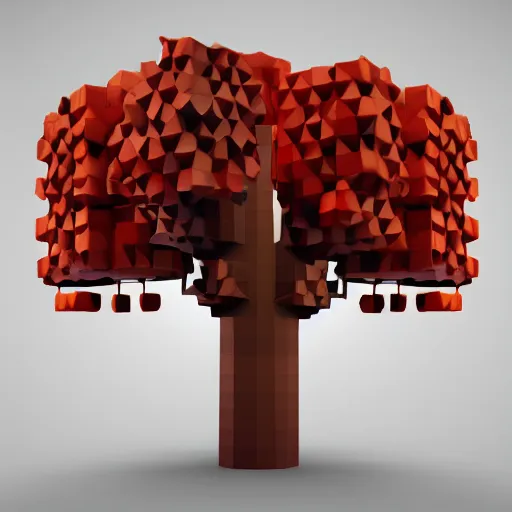 Image similar to a low poly tree with cubes as fruits