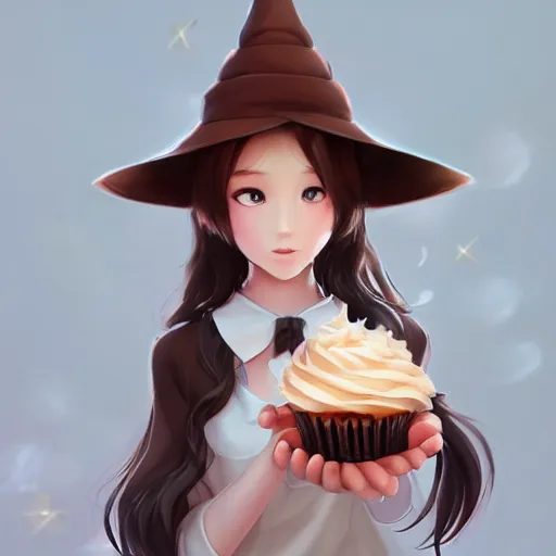 Image similar to personification of chocolate cupcake, cute hats, digital illustration by artgerm, tooth wu, studio ghibli, deviantart, sharp focus, artstation