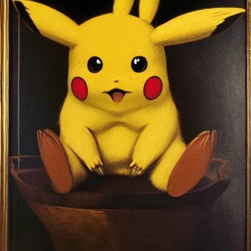 Prompt: portrait of Pikachu in the style of Caravaggio, detailed oil painting