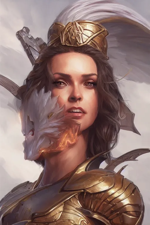 Image similar to amazon valkyrie athena, d & d, fantasy, portrait, highly detailed, headshot, digital painting, trending on artstation, concept art, sharp focus, illustration, art by artgerm and greg rutkowski and magali villeneuve