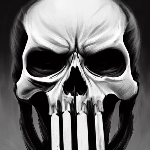 Image similar to portrait of dying frank castle the punisher, skull face paint, intricate, elegant, highly detailed, centered, grungy, digital painting, artstation, concept art, smooth, sharp focus, illustration, artgerm, artstation, boris vallejo