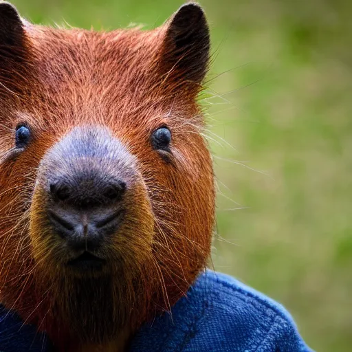 Image similar to a portrait photo of a doctor who is also a capybara, 4 k, high quality, award winning photo