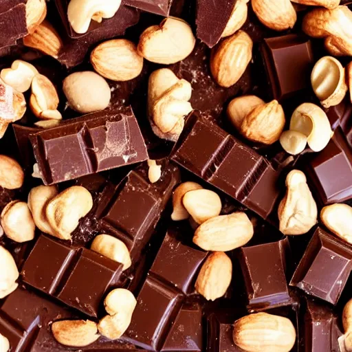 Image similar to chocolatey full of peanuts, caramel, and nougat