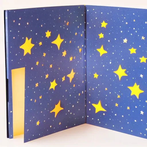 Image similar to Liminal space in outer space, Pop-up book