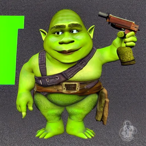 Image similar to pistol skin of shrek