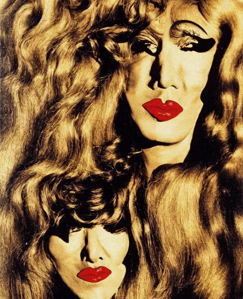 Image similar to a portrait by salvador dali representing amanda lear