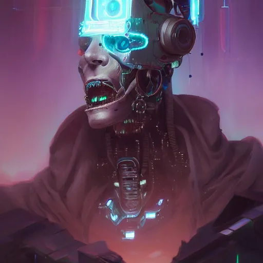 Image similar to a portrait of a cybernetic frankenstein monster, cyberpunk concept art by pete mohrbacher and wlop and artgerm and josan gonzales, digital art, highly detailed, intricate, sci-fi, sharp focus, Trending on Artstation HQ, deviantart, unreal engine 5, 4K UHD image