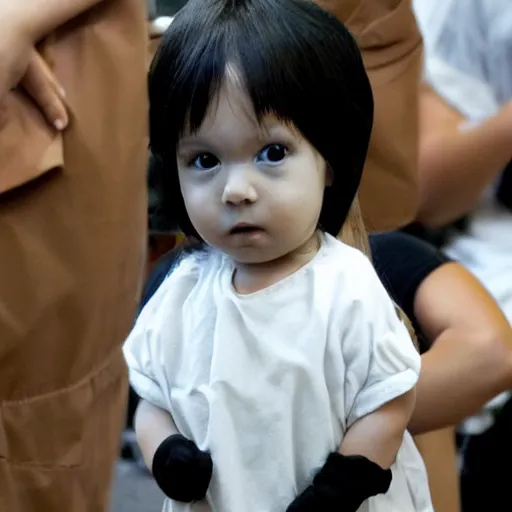 Prompt: photo of a cute chick dressed as an inmate