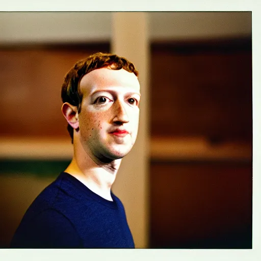 Image similar to color 35mm film still of Mark Zuckerberg, figure portrait