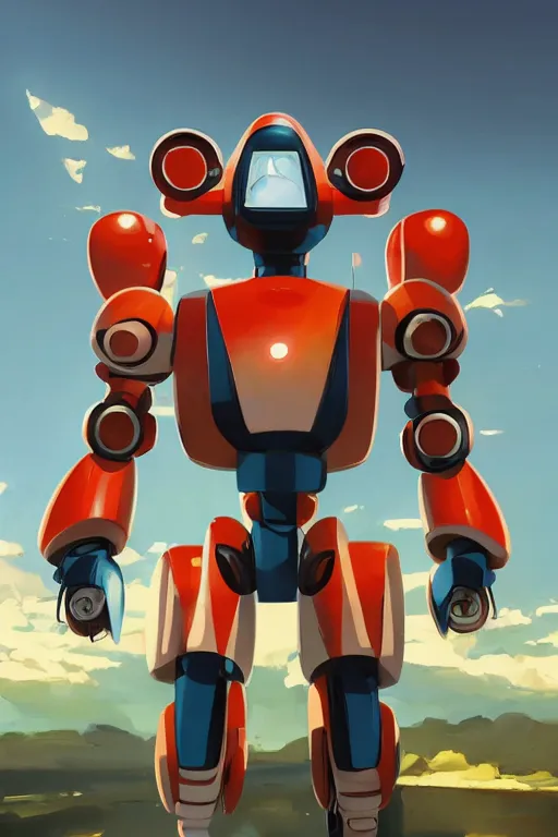 Image similar to metabots medabots medarotto medarot robot minimalist comics, behance hd by jesper ejsing, by rhads, makoto shinkai and lois van baarle, ilya kuvshinov, rossdraws global illumination ray tracing hdr radiating a glowing aura