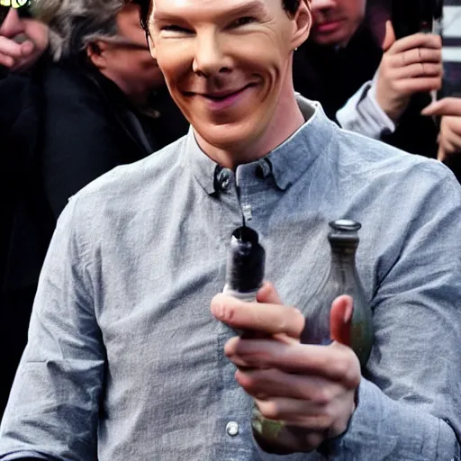 Prompt: benedict cumberbatch as a cucumber