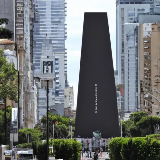 Image similar to the obelisk of the city of buenos aires as a giant robot