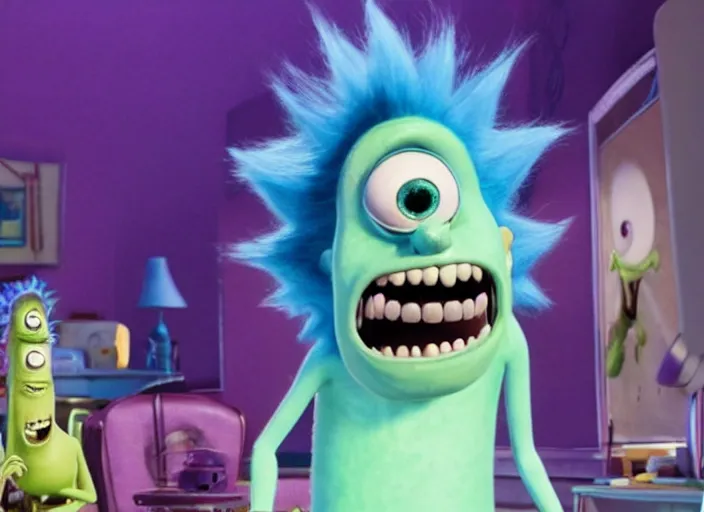 Image similar to film still of rick sanchez in the monsters inc movie 4 k,,,,,,,,,,,,,,,,,,,,,,,,,,,,,,,,,,,,,,,,,,,,,,,, rick and morty