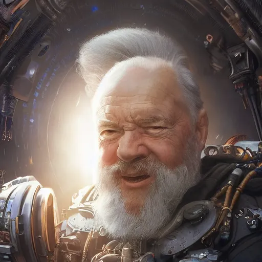 Image similar to sir patrick moore being godlike, hyper detailed, dramatic lighting, cgsociety, realistic, hyper detailed, insane details, intricate, dramatic lighting, hypermaximalist, golden ratio, rule of thirds, octane render, weta digital, micro details, ultra wide angle, artstation trending, 8 k,