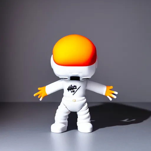 Image similar to an all white art vinyl figure, in the style of kidrobot, sket - one x iamretro, kenny wong x pop mart, space molly, frank kozik, guggimon, studio lighting, subsurface diffusion, 8 k