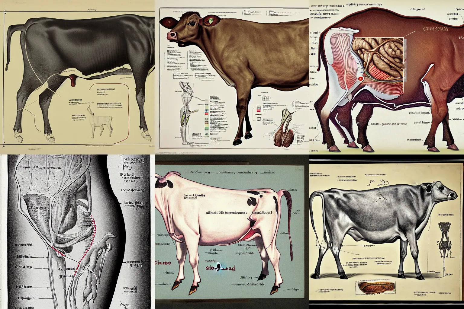 the anatomy of a cow, cross section from bovine | Stable Diffusion ...