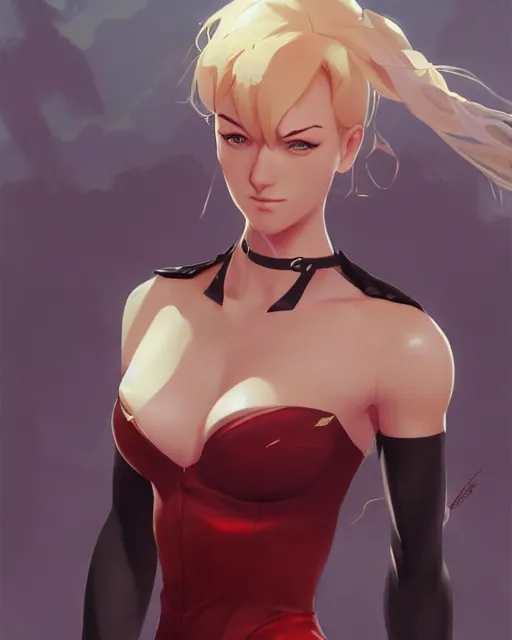 Prompt: yvonne strahovski, very sexy devil outfit, medium shot, visible face, detailed face, perfectly shaded, atmospheric lighting, by makoto shinkai, stanley artgerm lau, wlop, rossdraws