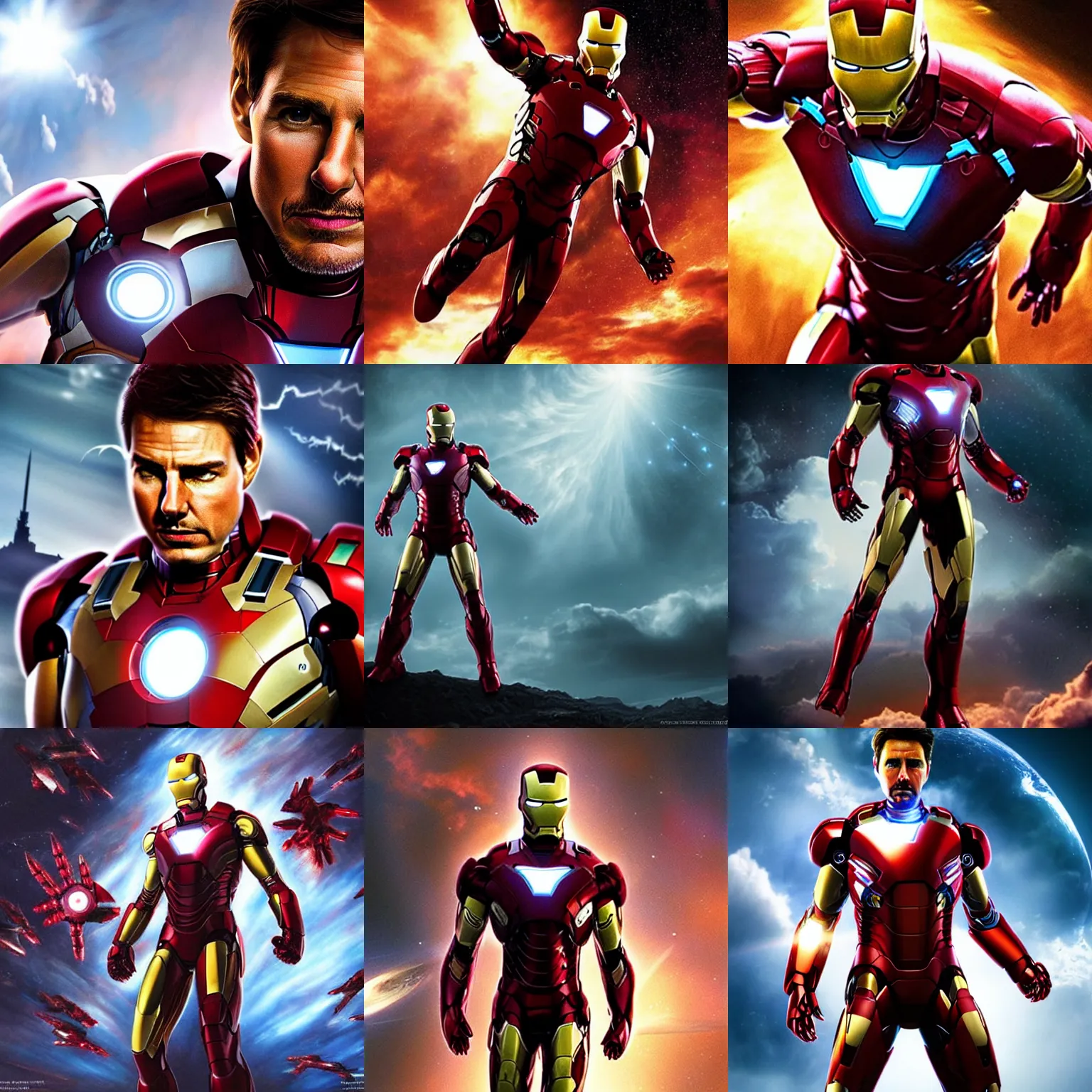 Prompt: photorealistic art of tom cruise as iron man, dynamic lighting, space atmosphere, hyperrealism, stunning visuals