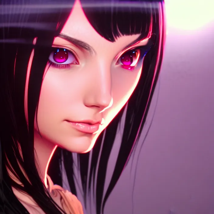 Prompt: victoria justice is studying arcane dark magic, illustrated on transparent glass by ross tran, katsuhiro otomo, yoshitaka amano, artgerm, and range murata. 3 d shadowing effect!!!, 8 k resolution!!!